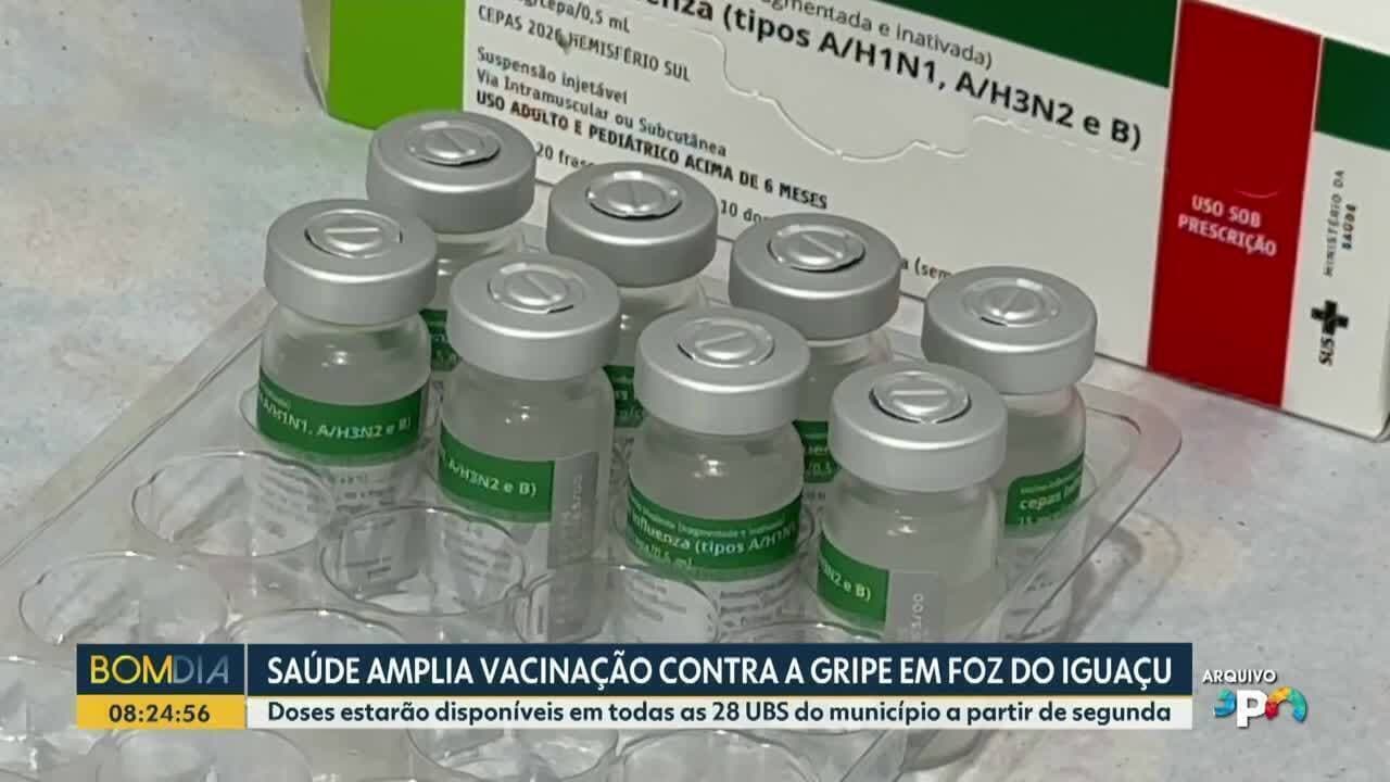 Saúde amplia vacinação da gripe para o público geral em Foz do Iguaçu
